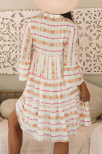 Losse Jurk met Geometrisch Patroon - Mini Dresses - Jurkjes.co