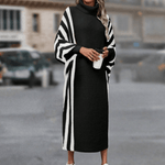 Losse Jurk met Gestreept Patroon - Dresses - Jurkjes.co