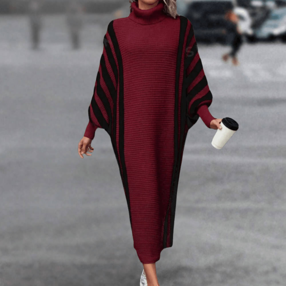 Losse Jurk met Gestreept Patroon - Dresses - Jurkjes.co
