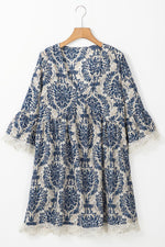 Losse Jurk met Vintage Print - Mini Dresses - Jurkjes.co