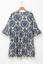 Losse Jurk met Vintage Print - Mini Dresses - Jurkjes.co