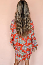 Losse Mini Jurk met Reverskraag en Bloemenprint - Floral Dresses - Jurkjes.co