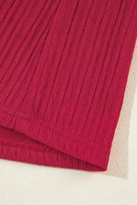 Losse Rib Mini Jurk met Ruches en V-Hals - Mini Dresses - Jurkjes.co