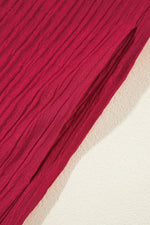 Losse Rib Mini Jurk met Ruches en V-Hals - Mini Dresses - Jurkjes.co