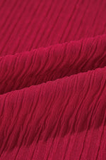 Losse Rib Mini Jurk met Ruches en V-Hals - Mini Dresses - Jurkjes.co