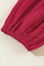 Losse Rib Mini Jurk met Ruches en V-Hals - Mini Dresses - Jurkjes.co