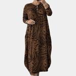 Losvallende Jurk met Dierenprint - CB - Dresses - Jurkjes.co