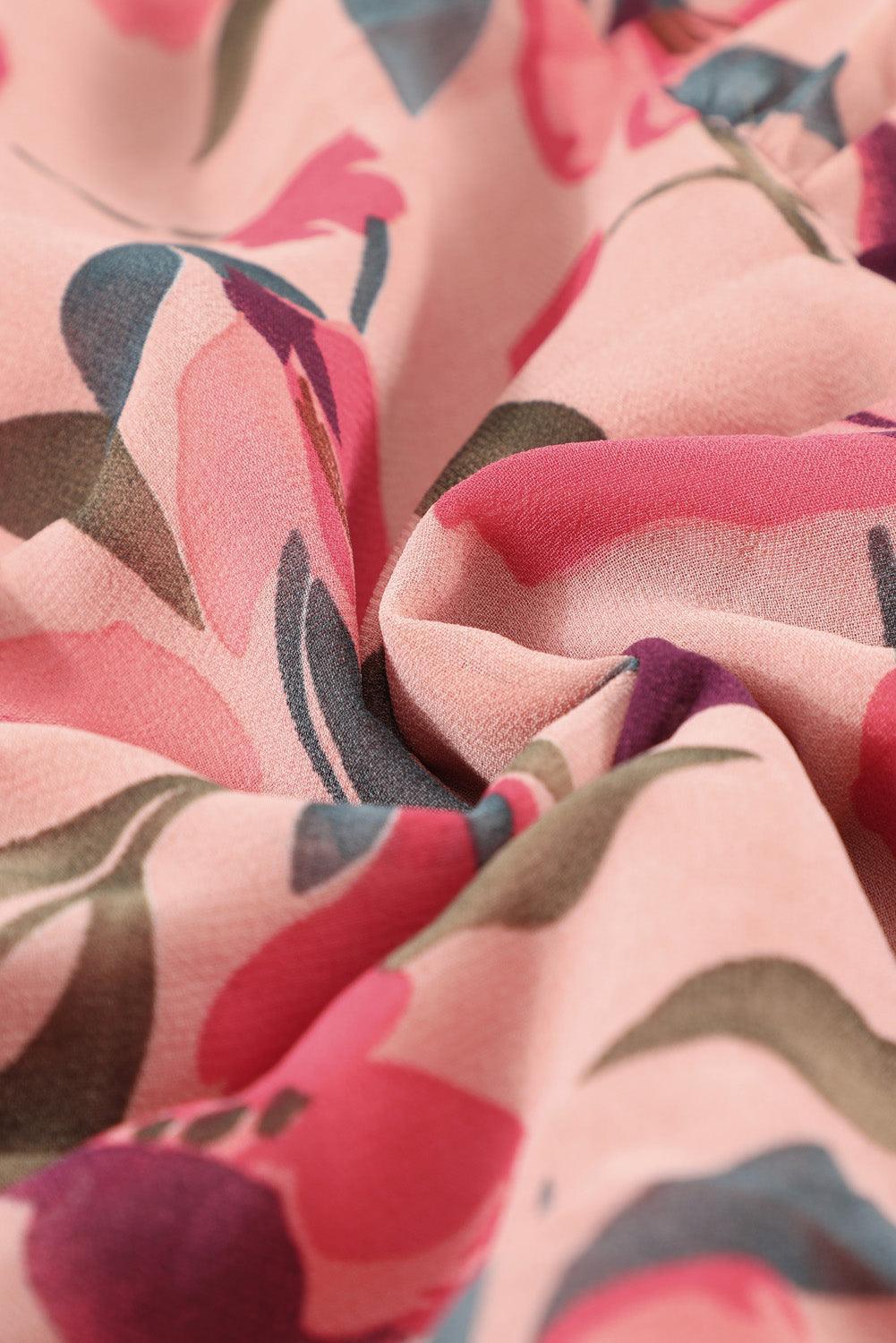 Lotus Gelaagde Maxi Jurk met Ruches - Floral Dresses - Jurkjes.co