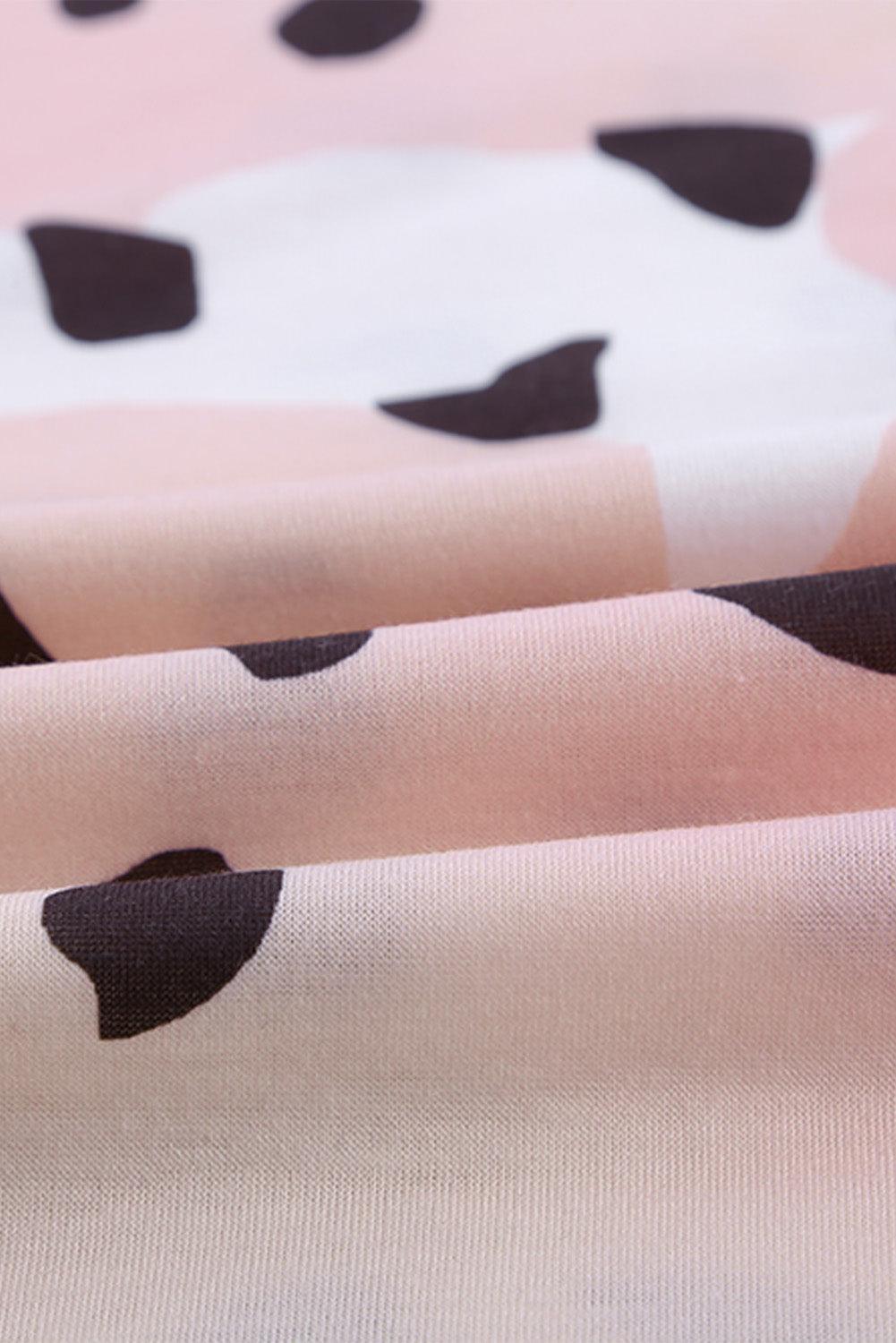Luipaard Gemêleerd Colorblock Mini Jurk - T Shirt Dresses - Jurkjes.co