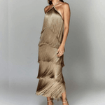 Luxe Jurk met Gelaagde Franjes - Women Summer Dress - Jurkjes.co