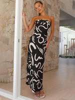 Maxi Jurk met Abstracte Print en Tube Top - Maxi Dresses - Jurkjes.co