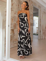 Maxi Jurk met Abstracte Print en Tube Top - Maxi Dresses - Jurkjes.co