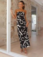 Maxi Jurk met Abstracte Print en Tube Top - Maxi Dresses - Jurkjes.co