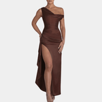 Maxi Jurk met Asymmetrische Halslijn - CB - Dresses - Jurkjes.co