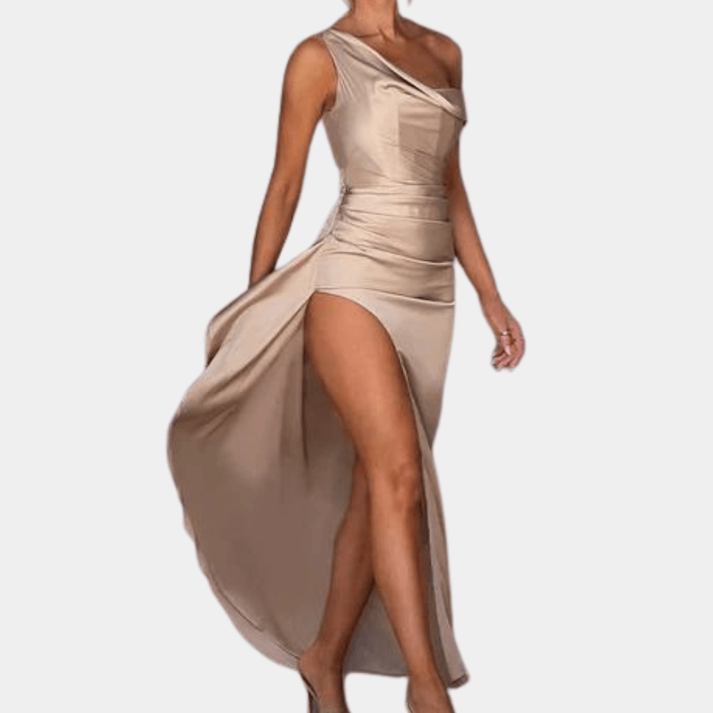 Maxi Jurk met Asymmetrische Halslijn - CB - Dresses - Jurkjes.co