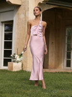 Maxi Jurk met Asymmetrische Schouder en Strik - Maxi Dresses - Jurkjes.co