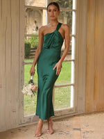 Maxi Jurk met Asymmetrische Schouder en Strik - Maxi Dresses - Jurkjes.co