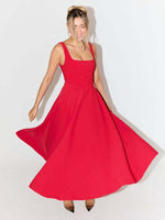 Maxi Jurk met Bandjes en Effen Design - Maxi Dresses - Jurkjes.co