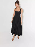 Maxi Jurk met Bandjes en Effen Design - Maxi Dresses - Jurkjes.co