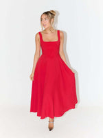 Maxi Jurk met Bandjes en Effen Design - Maxi Dresses - Jurkjes.co