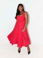 Maxi Jurk met Bandjes en Effen Design - Maxi Dresses - Jurkjes.co