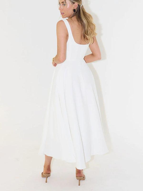 Maxi Jurk met Bandjes en Effen Design - Maxi Dresses - Jurkjes.co