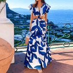 Maxi Jurk met Bladprint en V-hals - Women Summer Dress - Jurkjes.co