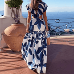 Maxi Jurk met Bladprint en V-hals - Women Summer Dress - Jurkjes.co