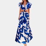 Maxi Jurk met Bladprint en V-hals - Women Summer Dress - Jurkjes.co
