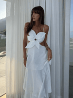 Maxi Jurk met Bloemdetail en Open Rug - Maxi Dresses - Jurkjes.co