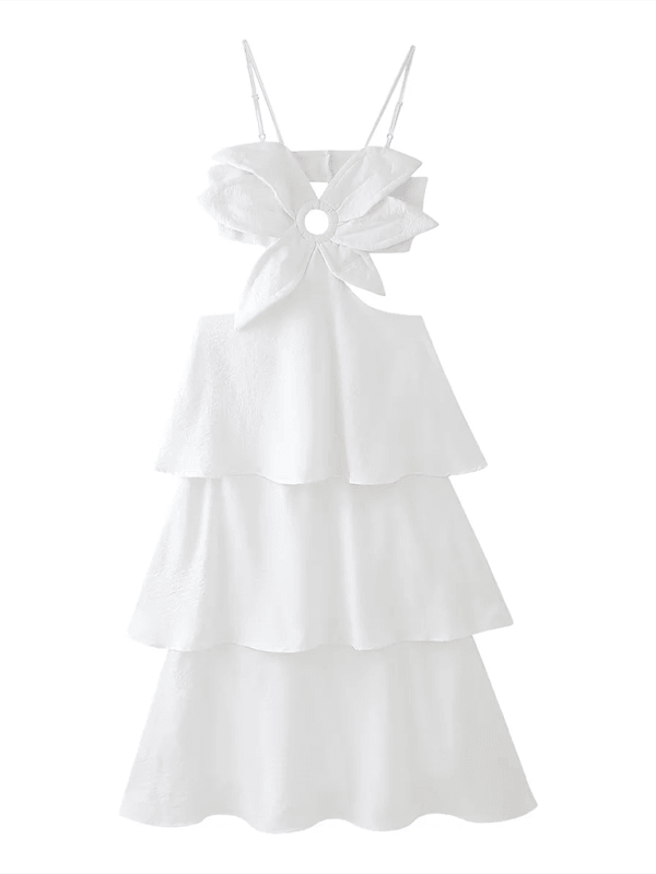 Maxi Jurk met Bloemdetail en Open Rug - Maxi Dresses - Jurkjes.co