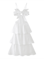 Maxi Jurk met Bloemdetail en Open Rug - Maxi Dresses - Jurkjes.co