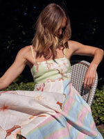 Maxi Jurk met Bloemen- en Streeppatroon - Maxi Dresses - Jurkjes.co