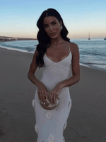 Maxi Jurk met Bloemenapplicaties - Midi Dresses - Jurkjes.co