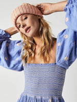 Maxi Jurk met Bloemenborduursel en Luchtige Mouwen - Midi Dresses - Jurkjes.co