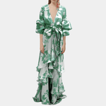 Maxi Jurk met Bloemenprint en Ceintuur - Women Summer Dress - Jurkjes.co