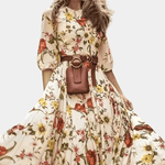Maxi Jurk met Bloemenprint en Elegante Pasvorm - Dresses - Jurkjes.co