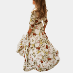 Maxi Jurk met Bloemenprint en Elegante Pasvorm - Dresses - Jurkjes.co