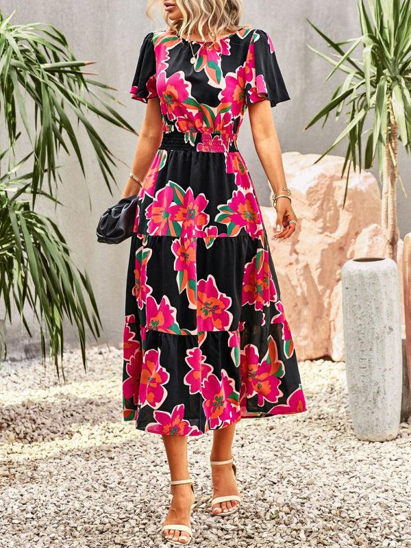 Maxi Jurk met Bloemenprint en Elegante Taille - Maxi Dresses - Jurkjes.co