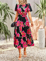 Maxi Jurk met Bloemenprint en Elegante Taille - Maxi Dresses - Jurkjes.co