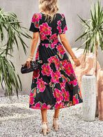 Maxi Jurk met Bloemenprint en Elegante Taille - Maxi Dresses - Jurkjes.co
