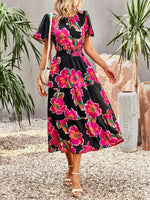 Maxi Jurk met Bloemenprint en Elegante Taille - Maxi Dresses - Jurkjes.co
