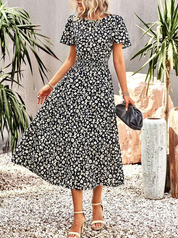 Maxi Jurk met Bloemenprint en Elegante Taille - Maxi Dresses - Jurkjes.co