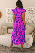 Maxi Jurk met Bloemenprint en Flutter Mouwen - Floral Dresses - Jurkjes.co