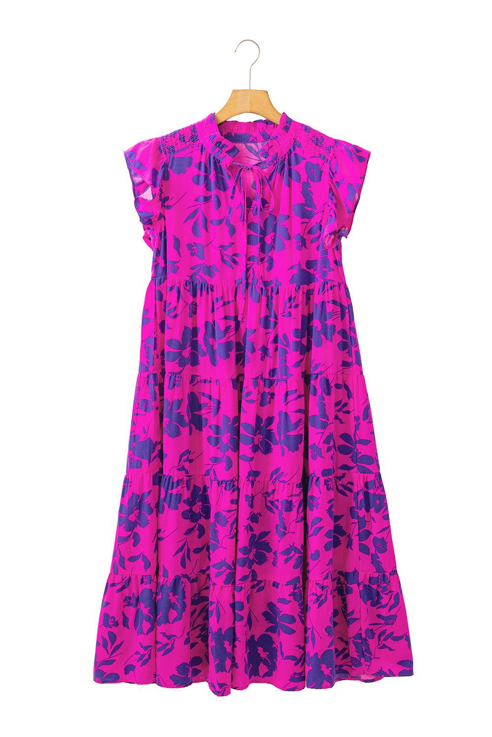Maxi Jurk met Bloemenprint en Flutter Mouwen - Floral Dresses - Jurkjes.co