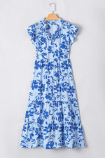 Maxi Jurk met Bloemenprint en Flutter Mouwen - Floral Dresses - Jurkjes.co
