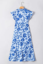Maxi Jurk met Bloemenprint en Flutter Mouwen - Floral Dresses - Jurkjes.co