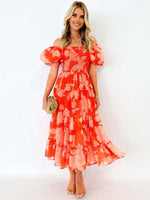 Maxi Jurk met Bloemenprint en Kapmouwtjes - Maxi Dresses - Jurkjes.co