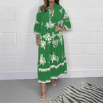 Maxi Jurk met Bloemenprint en Knoopdetails - CB - Dresses - Jurkjes.co