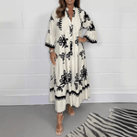Maxi Jurk met Bloemenprint en Knoopdetails - CB - Dresses - Jurkjes.co